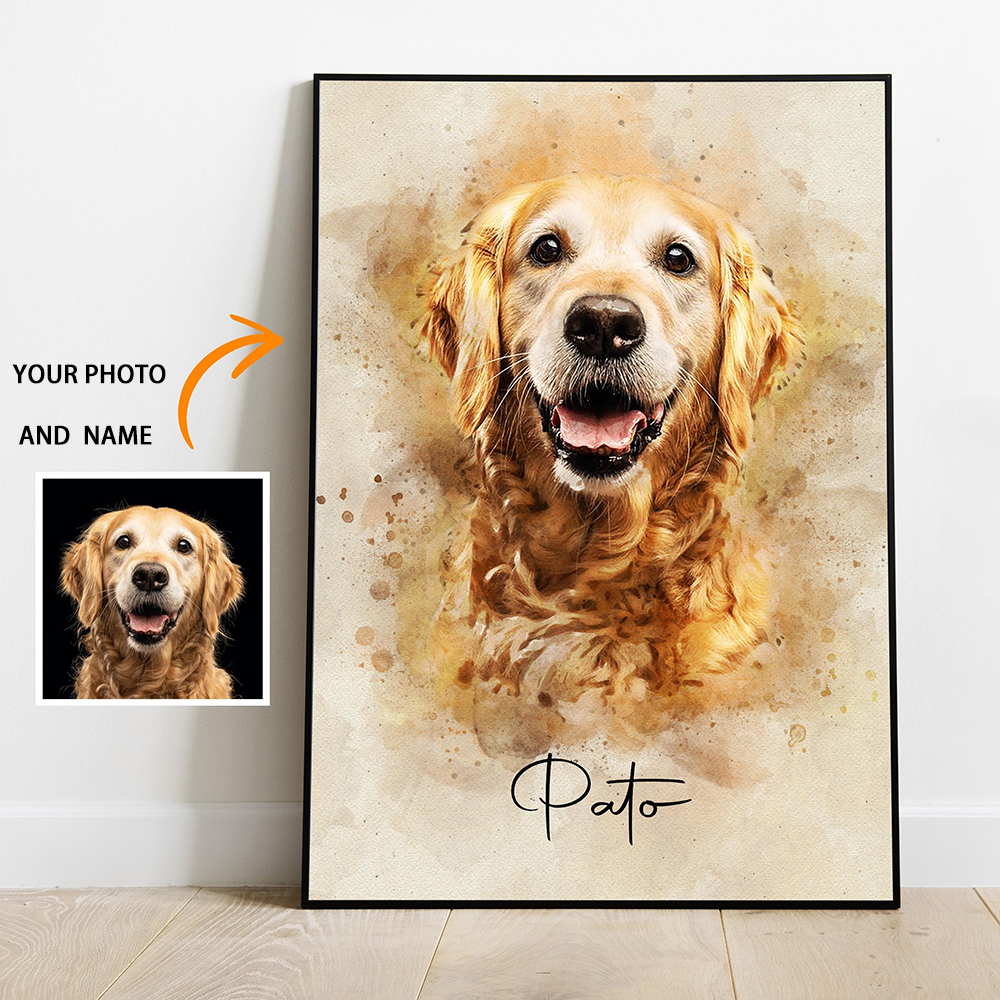 Photography Poster - Personalized Pet Portraits Photo Name Custom