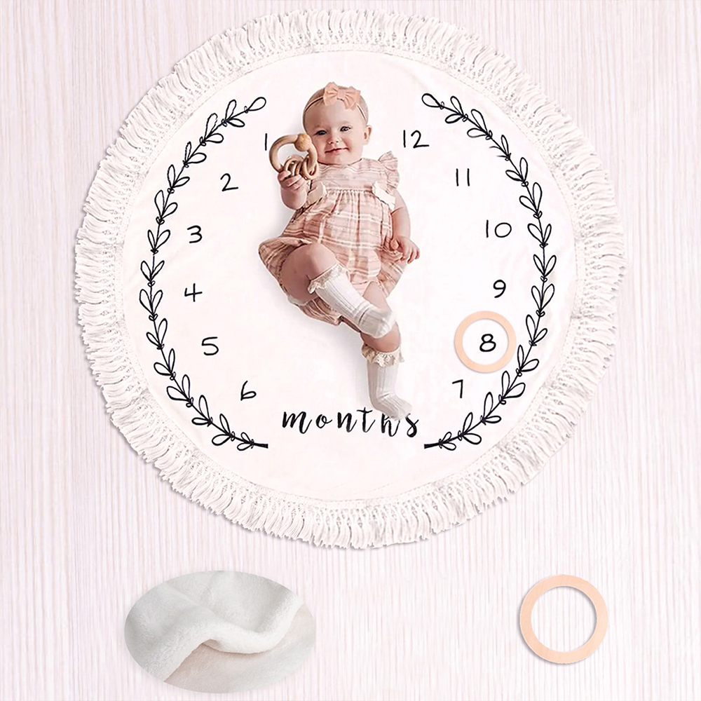 Photography Newborn - Flannel Month Milestone Blanket Baby First