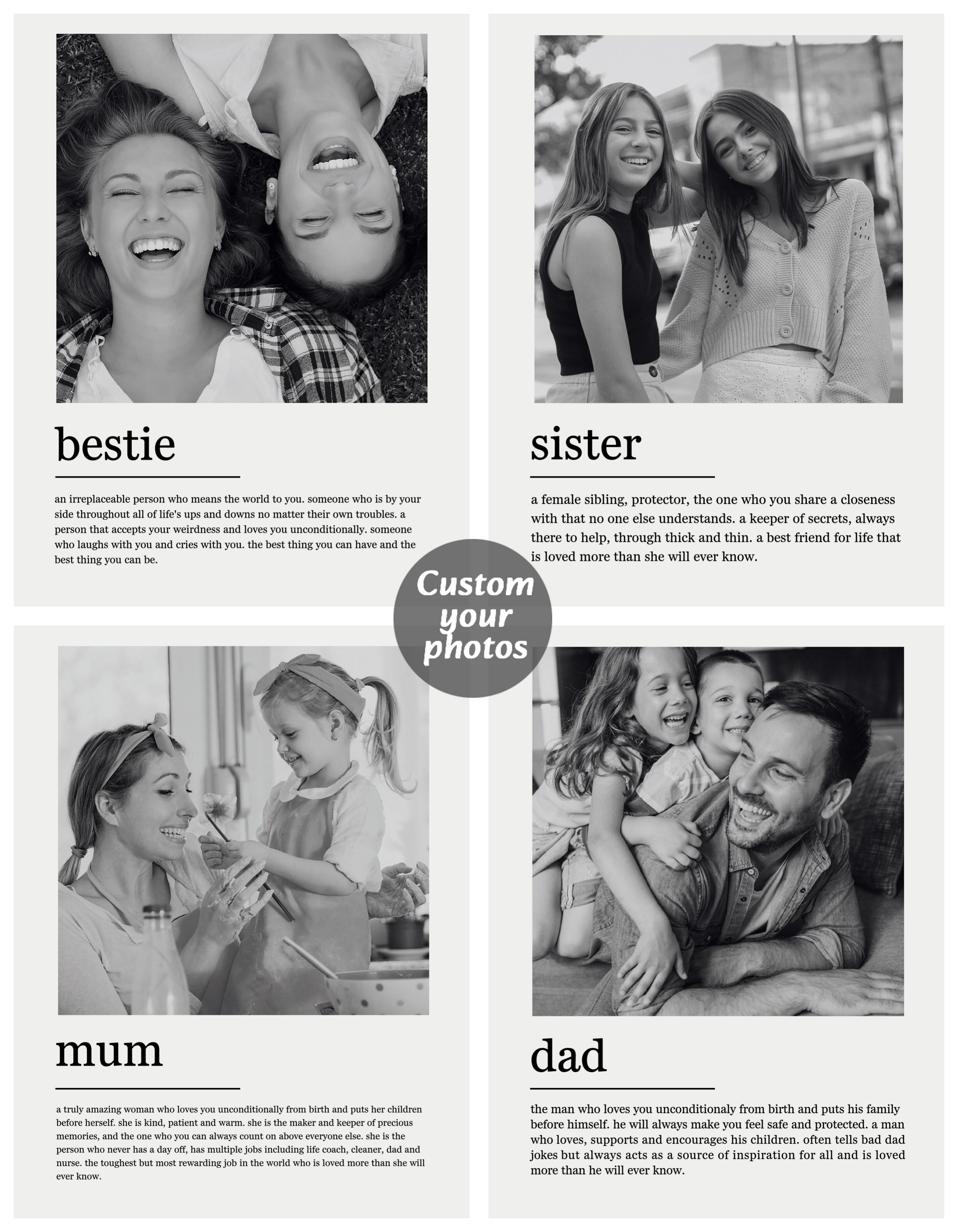Photography Poster - Custom Family Photo Canvas Painting Personalized
