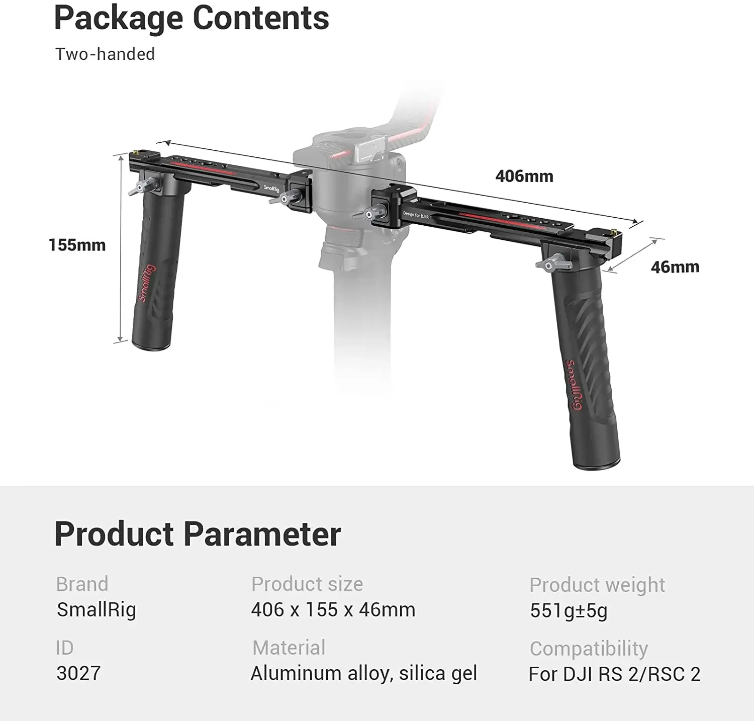 SmallRig 3027 Adjustable Dual  – Handheld Stabilizer Gimbal Bewertung und Preis