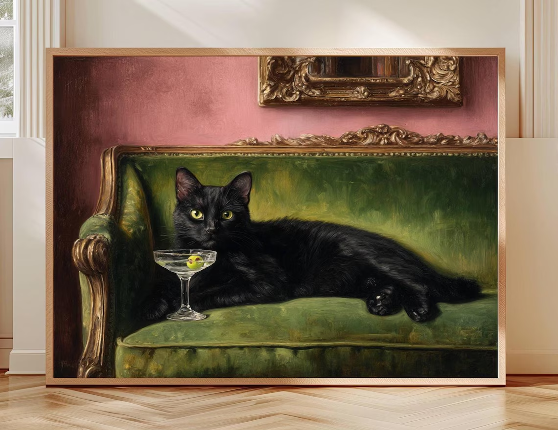 Black Cat Martini Oil Painting – Photography Hobby Bewertung und Preis