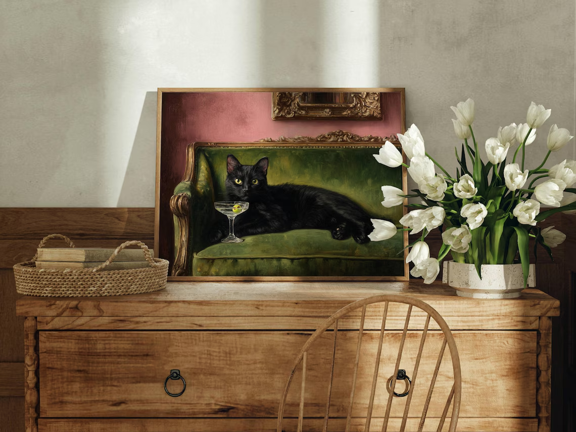 Black Cat Martini Oil Painting – Photography Hobby Bewertung und Preis